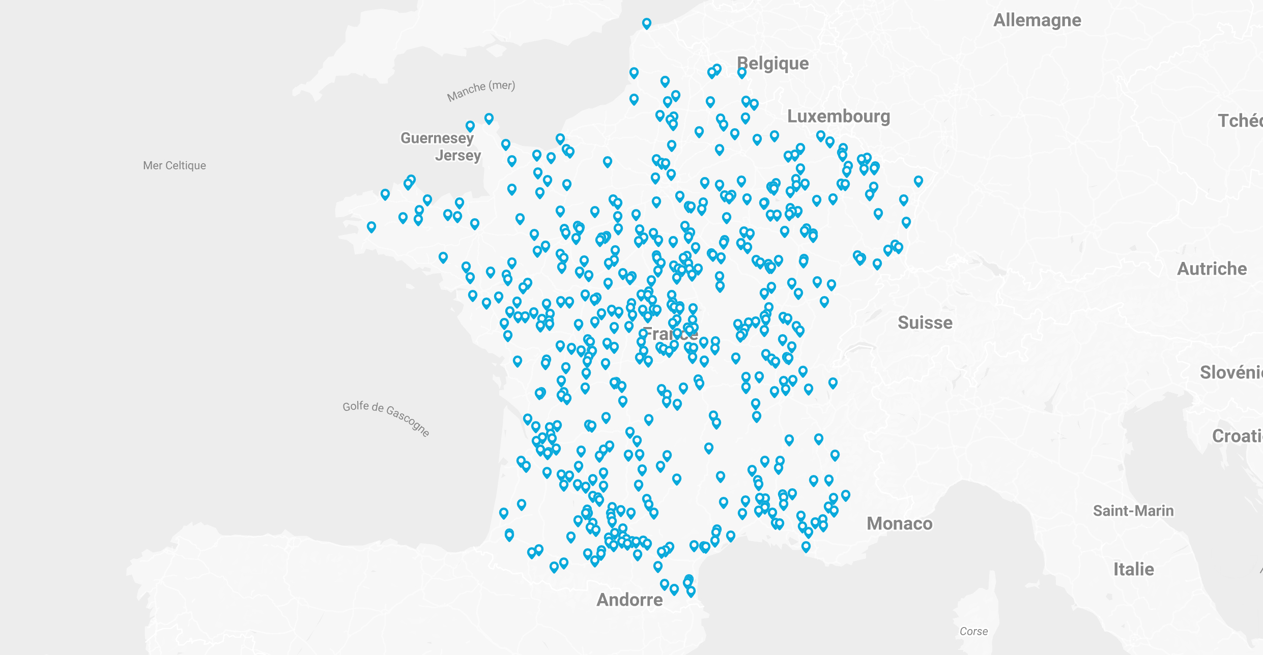 Carte des réalisations